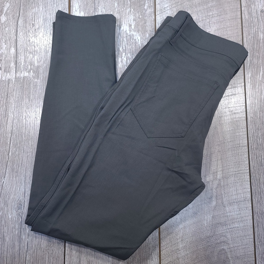 Unbound Merino Pants Men 32x32 Gray 5-Pocket Travel Trousers Slim Straight